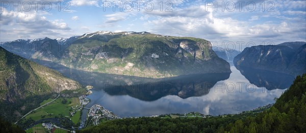 Mountains reflected in the water