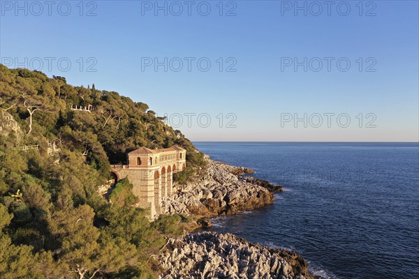 Aerial view of Villa Cypris on the west side of Cap Martin