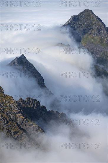 Mountain landscape in clouds