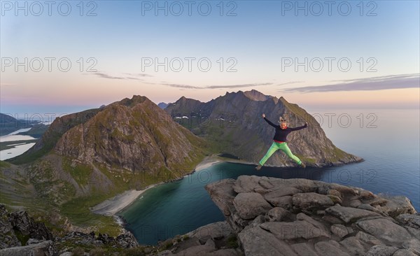 Young woman making a jump in the air