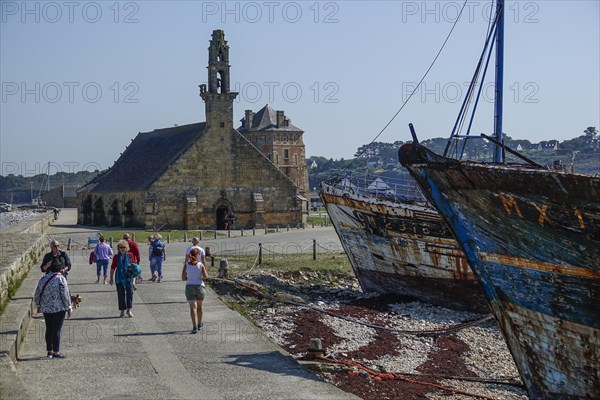 Port of Camaret-sur-Mer with chapel Notre-Dame-de-Rocamadour