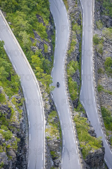 Cars on the mountain road Trollstigen