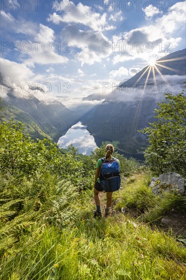 Hiker looking into the distance