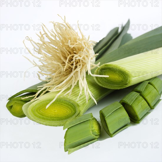 Cut leeks tied with string