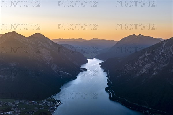 Mountain landscape at sunset