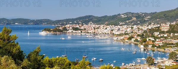 Port City Overview Panorama Landscape Sea Mediterranean Travel Travel on Skiathos Island