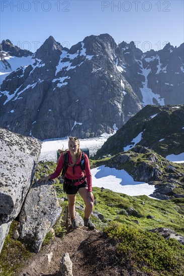 Young woman hiking