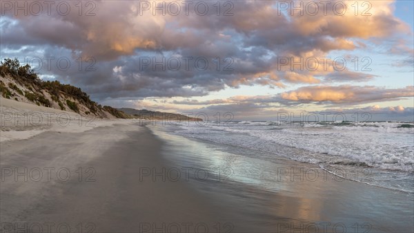 Sandy beach beach at sunset