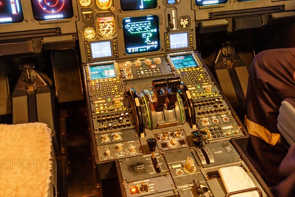 Cockpit of a Germanwings Airbus A319 with the registration D-AKNK at Stuttgart Airport