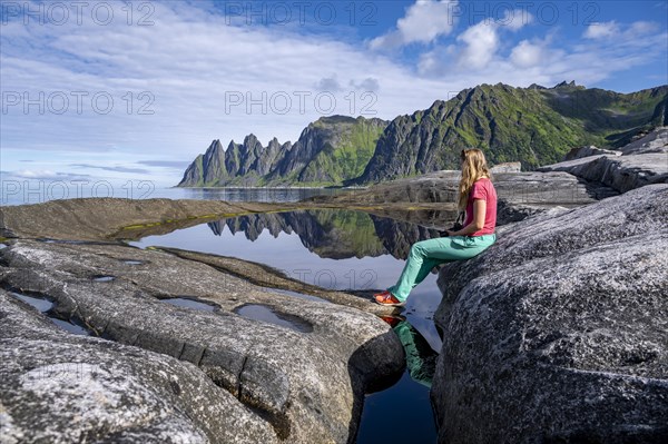 Young woman at tide pool