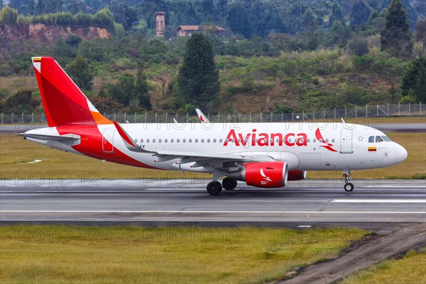 An Avianca Airbus A319 aircraft with registration N753AV at Medellin Rionegro Airport
