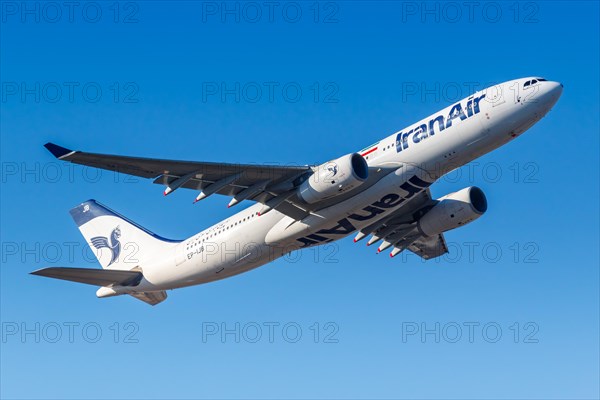 An Airbus A330-200 of Iran Air with registration EP-IJB at Frankfurt Airport