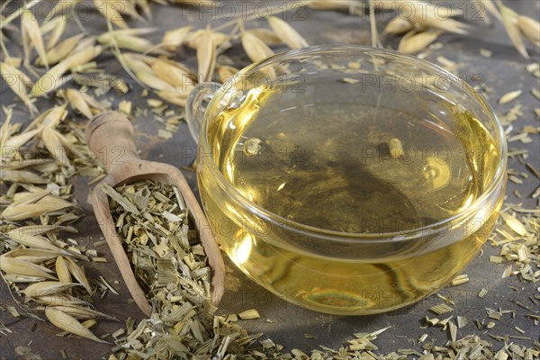 Cup oat straw tea