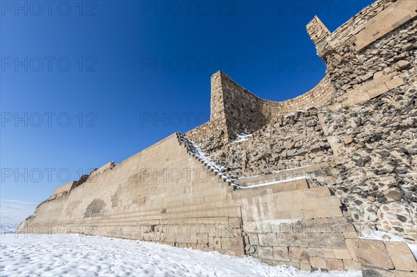 City walls of Ani. Ani is a ruined medieval Armenian town