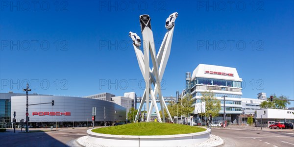 Porsche Platz headquarters in Stuttgart Germany art artwork architecture panorama