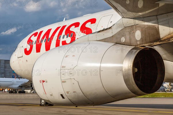 An Airbus A330-300 aircraft of Swiss with the registration HB-JHF at Zurich airport
