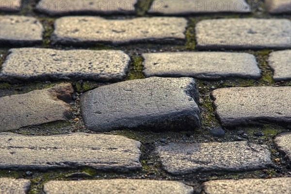 Cobblestone pavement in Speicherstadt Hamburg