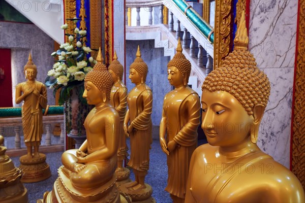 Interior with Buddha statues