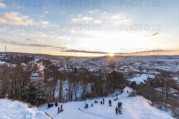 Toboggan run at the Uhlandshoehe in winter