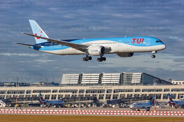 A TUI Boeing 787-9 Dreamliner aircraft with registration G-TUIN at Stuttgart Airport