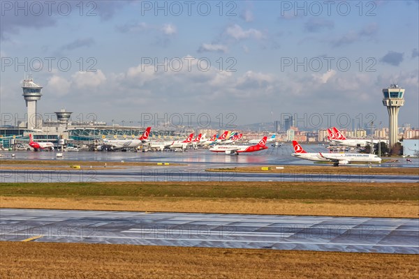 Turkish Airlines aircraft at Istanbul Ataturk Airport