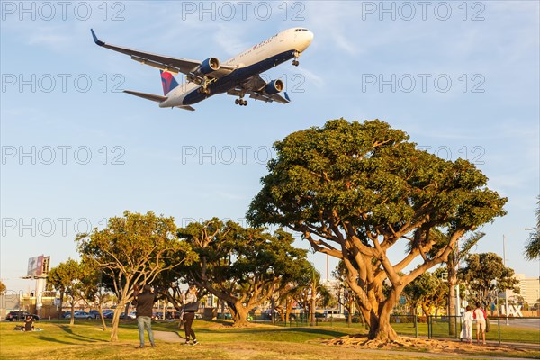 A Boeing 767-300ER of Delta Air Lines with the registration N171DN at Los Angeles Airport