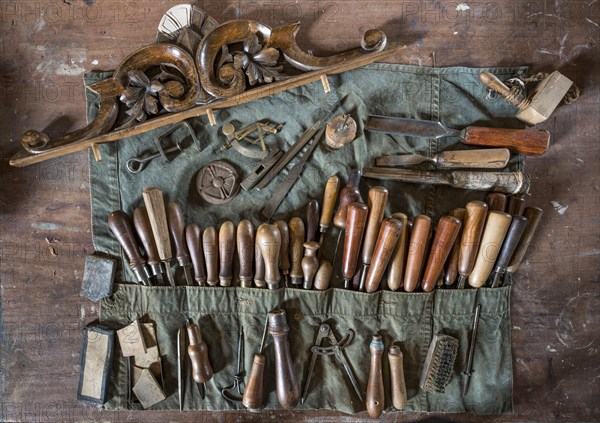 Tool bag with carving tool