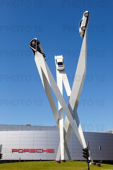 Porsche Platz in Stuttgart Zuffenhausen Germany car dealership car 911 art artwork architecture portrait