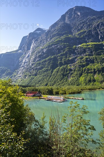 Lake Lovatnet with rest area Kjenndalstova