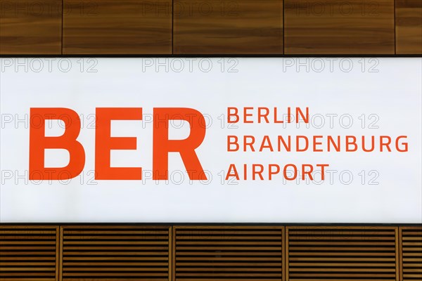 Sign New Berlin Brandenburg Airport BER Willy Brandt Airport Terminal 1