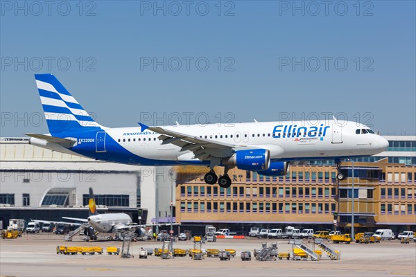 An Airbus A320 of Ellinair with registration number EK32008 at Stuttgart Airport