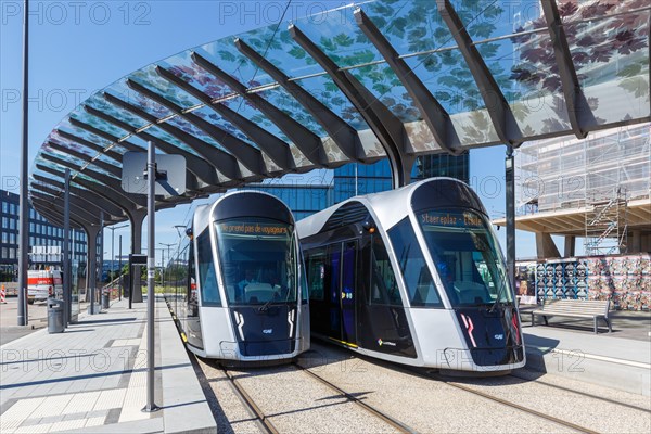 Tram Luxtram tramway tramway local transport stop Luxexpo