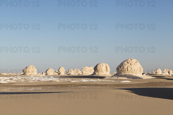 View over the white desert before sunset