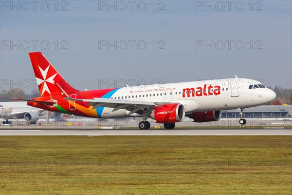 An Air Malta Airbus A320neo with registration number 9H-NEO at Munich Airport