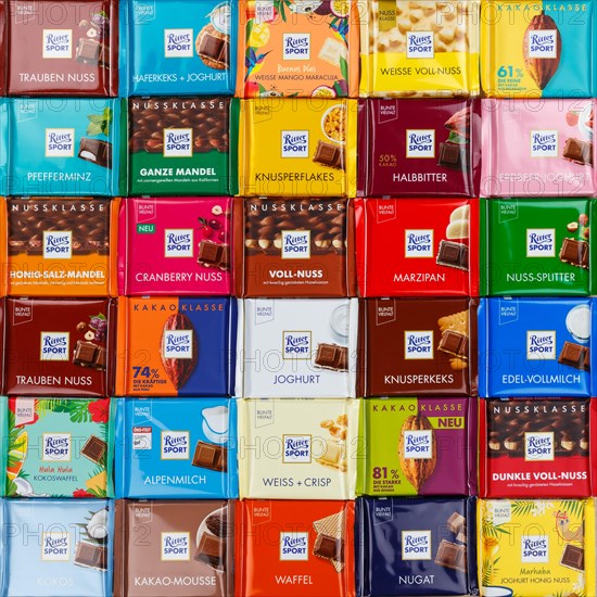 Ritter Sport chocolates different varieties wallpaper square