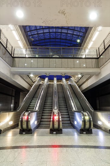 Dortmund Metro Subway Station Escalator Stop Station Westfalenhallen in Dortmund