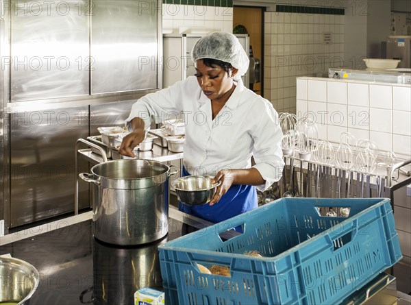 Canteen kitchen in a vocational college in Duesseldorf