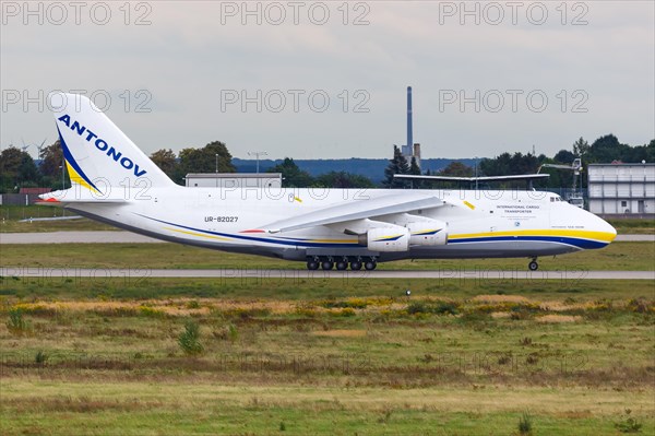 An Antonov An-124-100 of Antonov Airlines with the registration UR-82027 at Leipzig/Halle Airport
