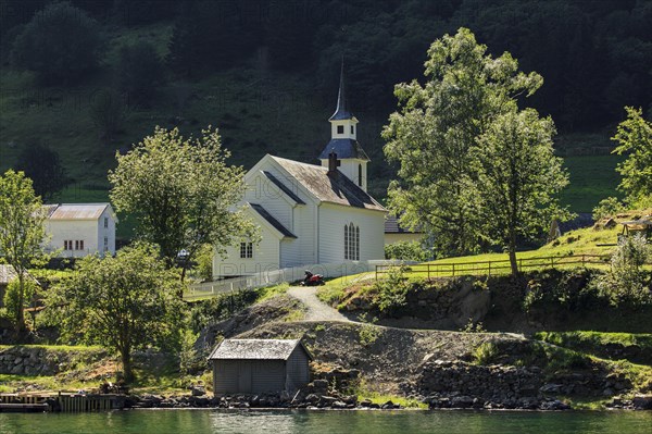 Church in the village Tuftefossen