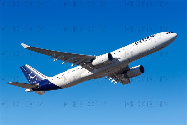 A Lufthansa Airbus A330-300 with the registration D-AIKP at Frankfurt Airport