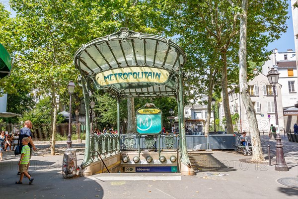 Metro Paris Metropolitain Entrance Station Abbesses Art Nouveau Subway Station Metro in Paris