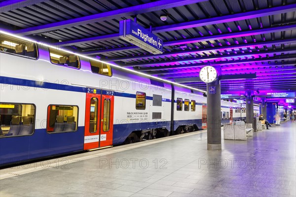 Siemens Desiro Double Deck double-decker train S-Bahn Zurich in the station Airport