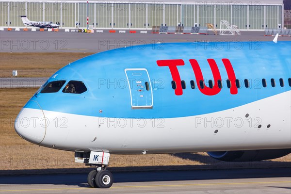 A TUI Boeing 787-9 Dreamliner aircraft with registration G-TUIK at Stuttgart Airport