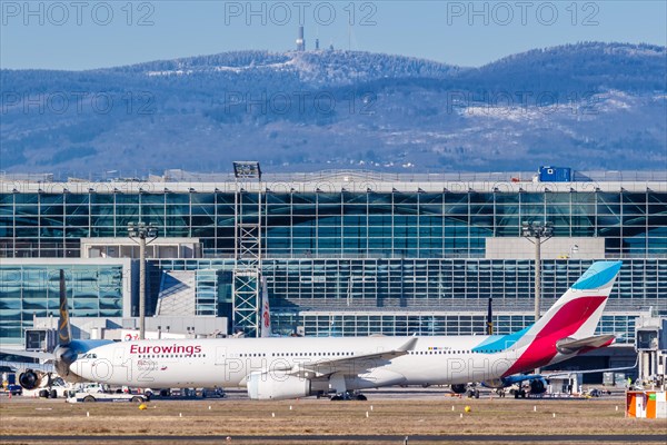 A Eurowings Airbus A330-300 with registration number OO-SFJ at Frankfurt Airport