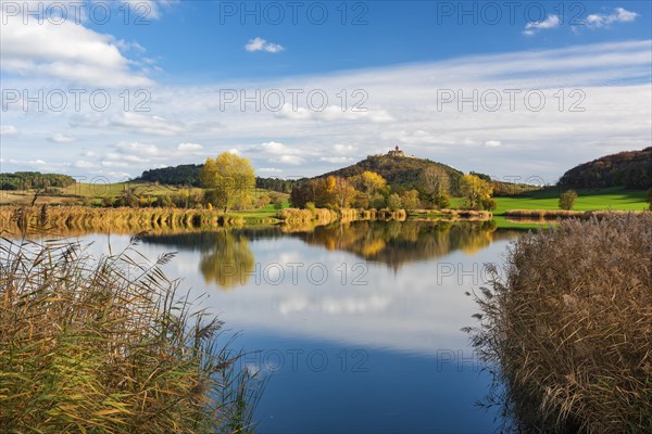 Landscape with lake in autumn