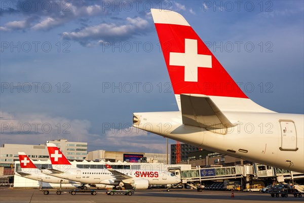 Airbus A220-300 aircraft Tails of Swiss at Zurich Airport