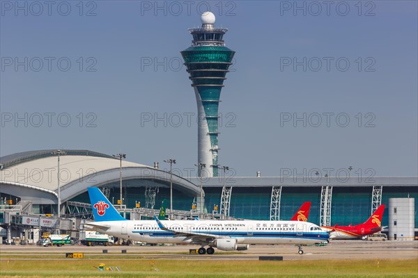 An Airbus A321 aircraft of China Southern Airlines with registration number B-8548 at Guangzhou airport