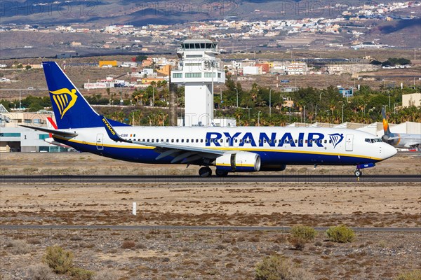 A Ryanair Boeing 737-800 aircraft with registration EI-EBR at Tenerife South Airport