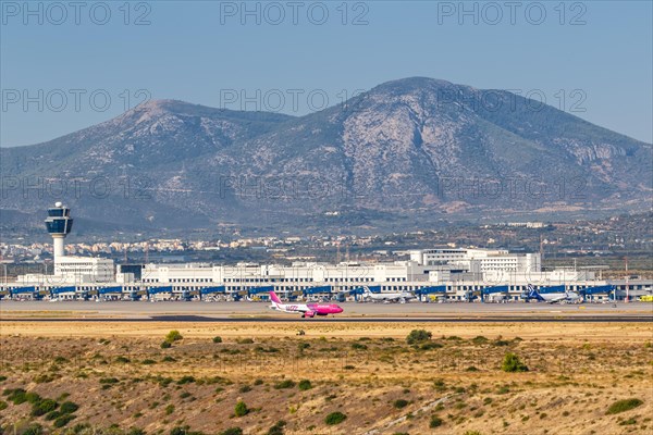 An Airbus A320 aircraft of Wizzair at Athens Airport