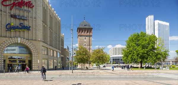 Johannisplatz with gallery Red Tower and Red Tower